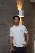 Playera Semi-Oversize Unisex - Blanca | 2-DROP E/W