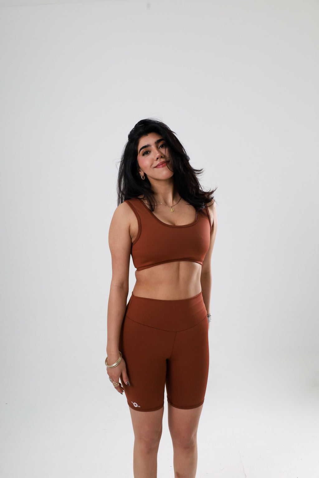 Conjunto Deportivo Mujer - Arcilla (Top + Biker)